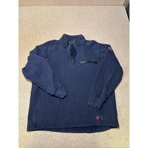 Ariat FR Sweater Mens L Black Rev 1/4 Zip Flame Resistant Pullover I1